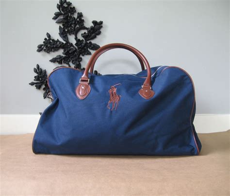 Large Navy Blue Polo Canvas Duffle Bag