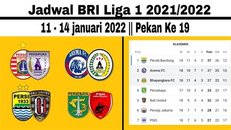 Jadwal Bri Liga 1 Pekan 19 🔥 Persija Vs Persipura Persib Vs Bali