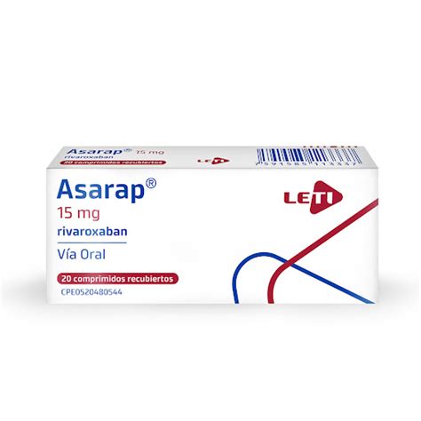 Rivaroxaban Asarap Mg Comprimidos Leti