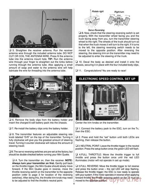 Duratrax Mini Quake Instruction Manual Dtxd Rcscrapyard