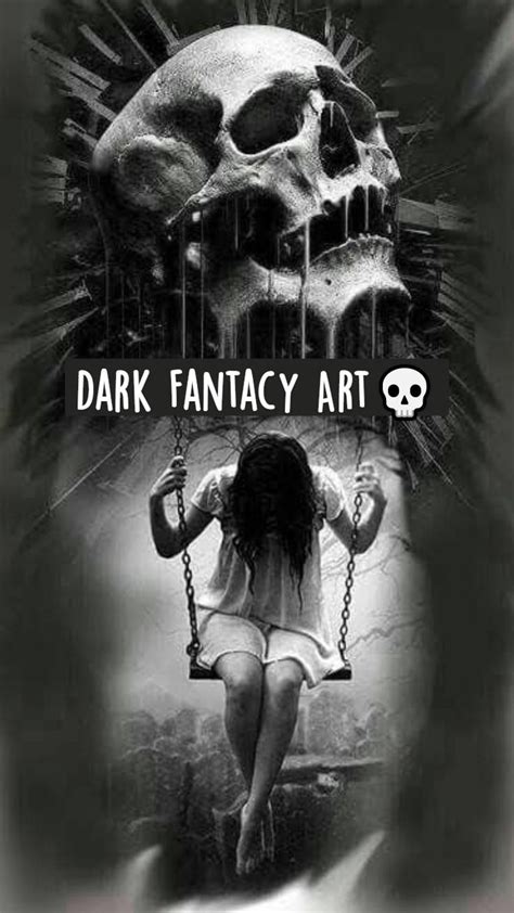 Dark Fantacy Art💀 Döskallekonst Änglar Och Demoner Coola Bilder