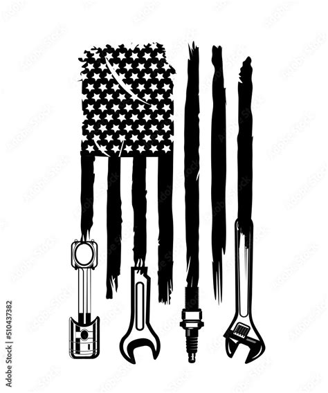 Mechanic Svgmechanic Flag Svg Mechanic American Flag Svg Wrench Svg