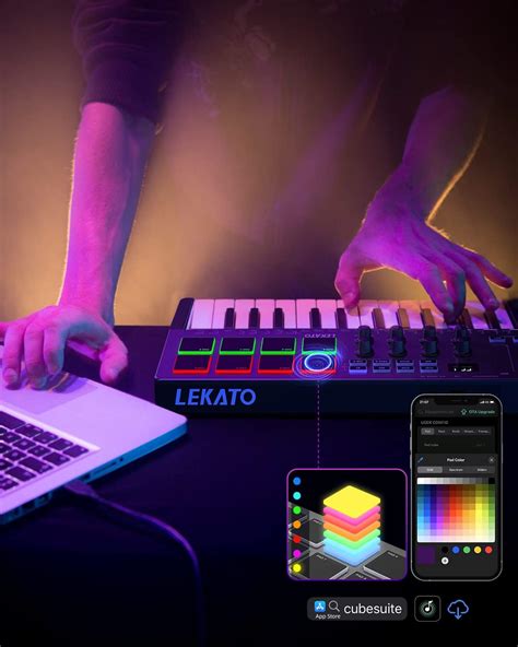 Buy Bluetooth MIDI Keyboard, LEKATO 25 Key USB MIDI Keyboard Controller ...