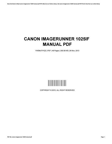 Canon Imagerunner 1025if Manual Pdf By Corinnestern3970 Issuu