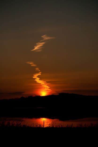 Premium Photo | Beautiful line of clouds on a summer sunset.