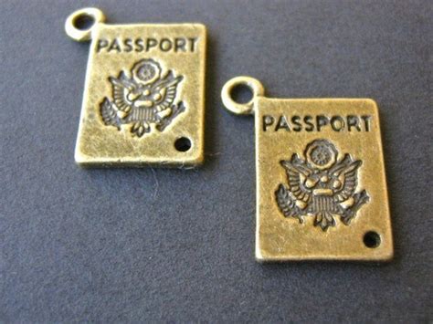 18x12mm Passport Charms Antique Bronze 10pc Etsy