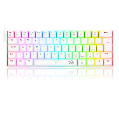 Teclado Gamer Branco Redragon Dragonborn Rgb Mecanico Switch Azul Abnt