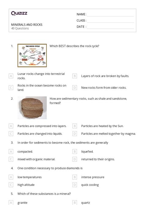 Rocks And Minerals Unit Test 6th Grade By Sara Whitener Worksheets Library Worksheets Library