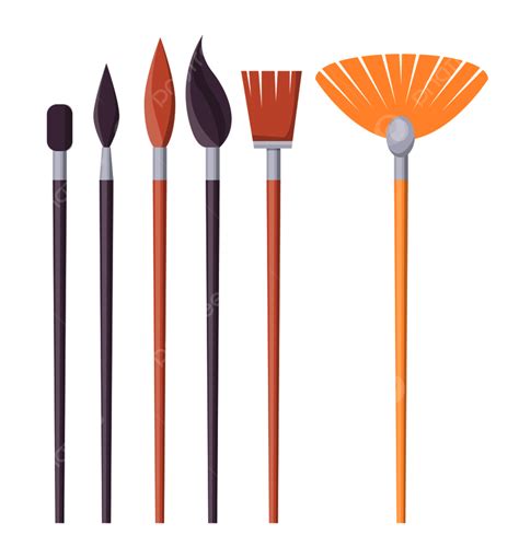 Paint Brush Shape Vector Design Images, Set Of Paint Brushes Of ...