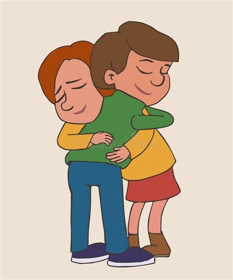 Cartoon People Hugging Cartoon Vector Stock Vector Illustration Of