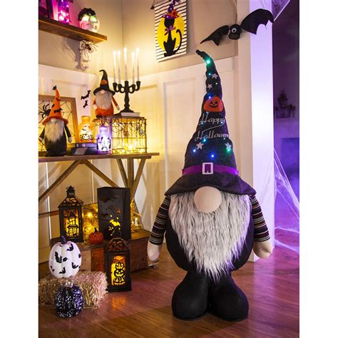 Led Plush Halloween Gnome With Witch Hat D Cor Holiday Items