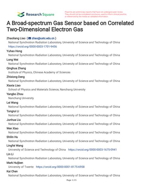 Pdf A Broad Spectrum Gas Sensor Based On Correlated Two Dimensional