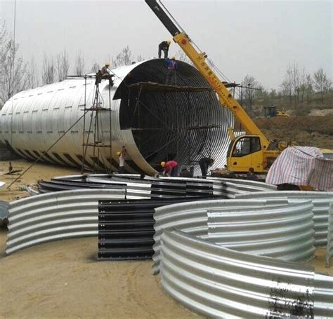 Large Diameter Hot Dip Galvanize Corrugated Steel Round Culvert Pipe