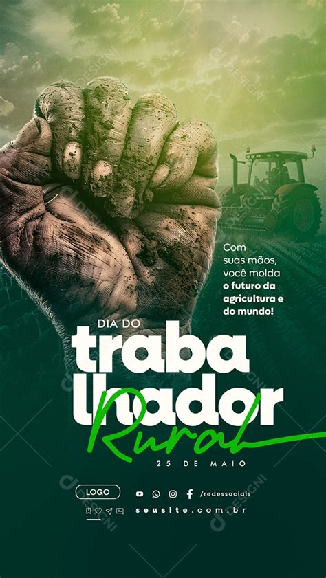 Story Dia do Trabalhador Rural 25 de Maio Social Media PSD Editável