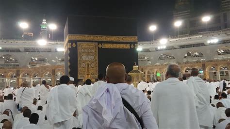 Crowd Of Muslim People Waiting For Praying Time Around Kaabah Inside Al-Haram Mosque During Hajj ...