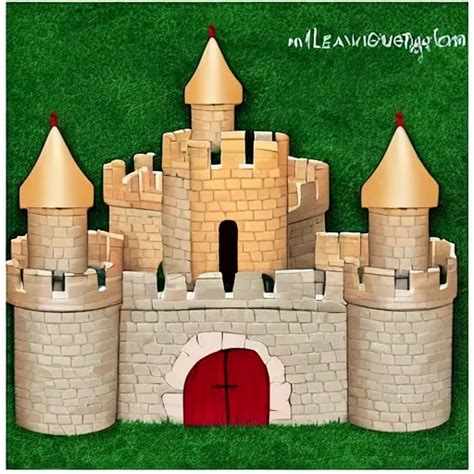 A Simple Castle With Towers Battlements And A Big Gate Leave