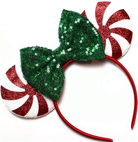 Christmas Mickey Ears Peppermint Candy Ear Headband Etsy