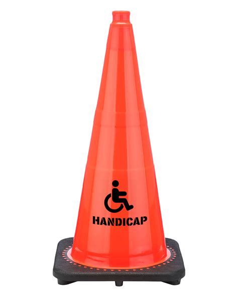 Handicap Traffic Cone Black Base Lbs Traffic Cones For Less