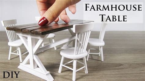 DIY Miniature Farmhouse Table YouTube