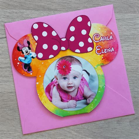 Invitatii Botez Fete Decupate Minnie Mouse Ibd Marturii Botez