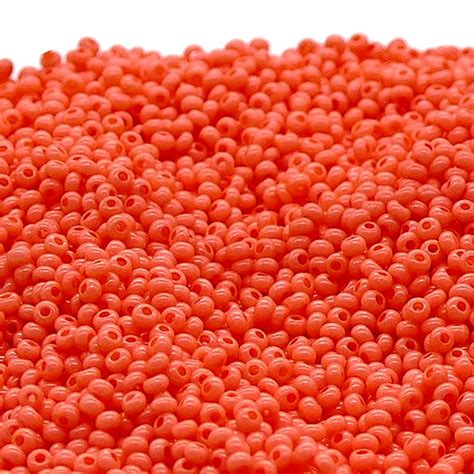 Preciosa Seed Beads 11 0 Solgel Opaque Coral 20g Beads And