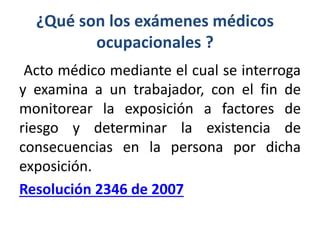 Capacitacion Examenes Medicos Ocupacionales Pptx Descarga Gratuita