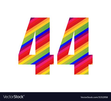 Number Rainbow Style Numeral Digit Colorful Vector Image