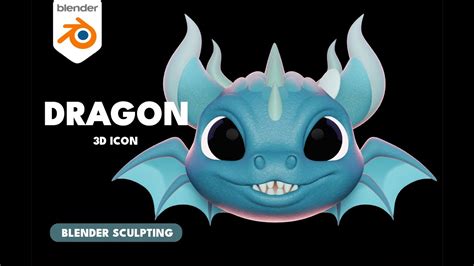 D Dragon Icon Sculpt In Blender Timelapse Youtube