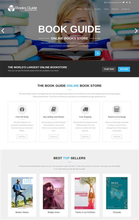 Free 15 Book Store Website Themes And Templates