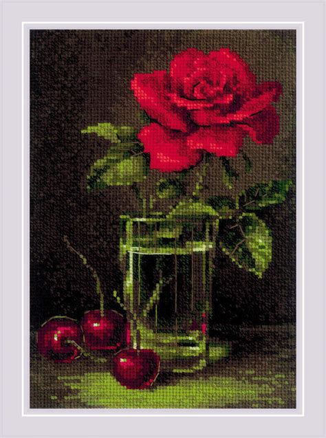 Riolis Rose And Sweet Cherry 2123 Cross Stitch Kit JK S Cross Stitch