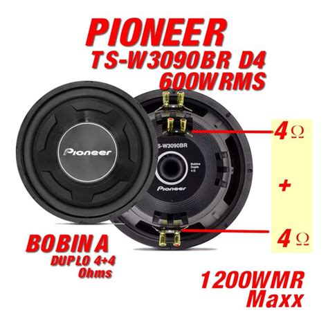 Subwoofer Pioneer Cara Preta 12 Polegadas 600w Ts W3090br