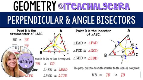 Geometry Perpendicular Bisectors And Angle Bisectors Circumcenter