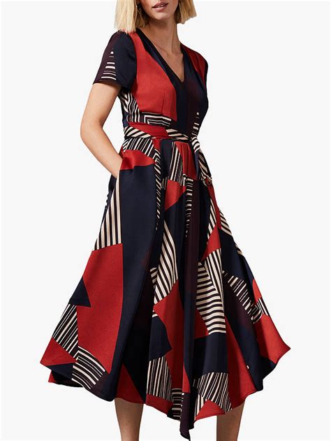 Phase Eight Clarice Geometric Flared Dress Multi In 2020 Graphic