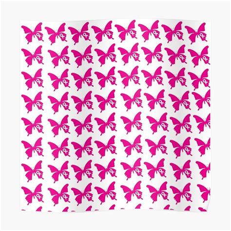 Pink Ribbon Butterfly Poster For Sale By Pnkpopcorn Redbubble