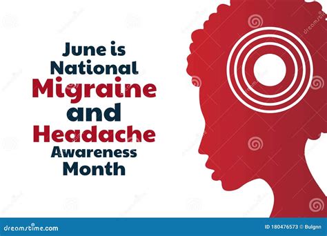 June Is National Migraine And Headache Awareness Month Holiday Concept