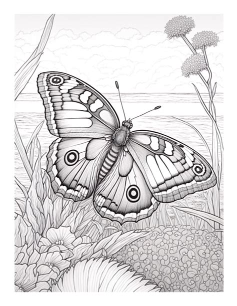 Free Butterfly Garden Coloring Page 59 | Free Coloring Adventure