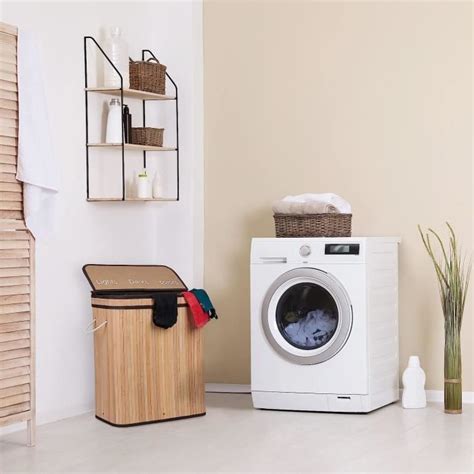 Relaxdays Panier Linge Bambou Compartiments L Par Bac Coffre