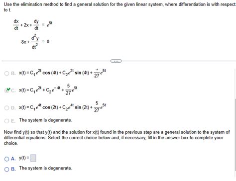 Solved Use The Elimination Method To Find A General Solution Chegg