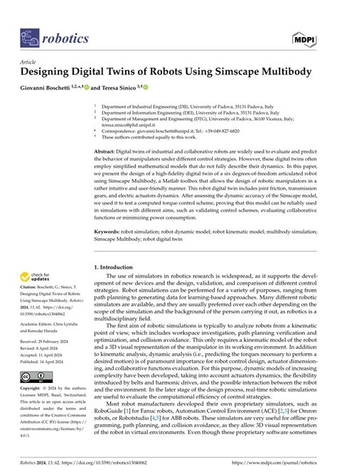 PDF Designing Digital Twins Of Robots Using Simscape Multibody