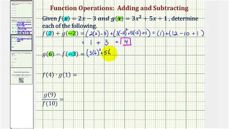 Ex 1 Function Arithmetic Add Subtract Multiply And Divide YouTube