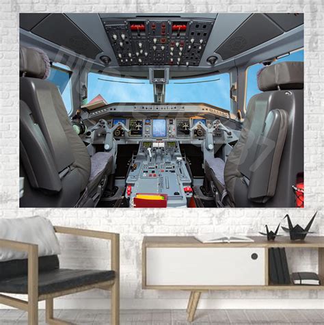 Embraer E190 Cockpit Printed Canvas Posters (1 Piece) – Aviation Shop