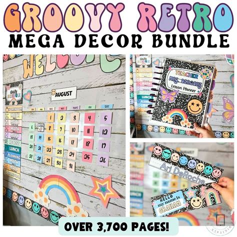 Retro Classroom Decor Bundle Classroom Decor Kit Printable Decor Retro Classroom Theme