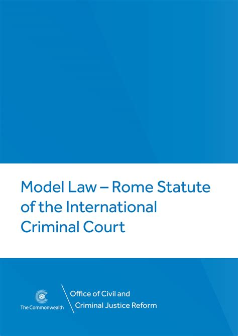 Model Law Rome Statute Of The International Criminal Court United