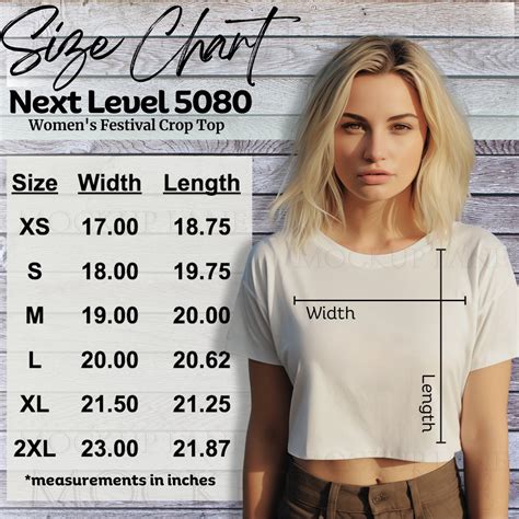 Next Level 5080 Size Chart Nl5080 Crop Top Size Chart Ladies Crop Top Sizing Next Level Mock