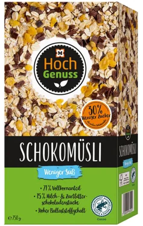 Hochgenuss Muesli Croustillant Au Chocolat Avec Moins De Sucre 750 G