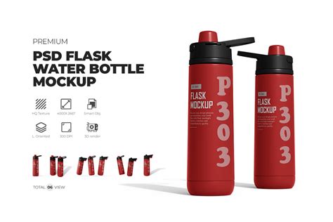 Plastic Flask Water Bottle Psd Mockup Graphic By Ram Studio · Creative