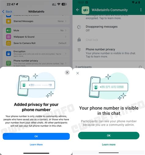 WhatsApp privacy numero di telefono community