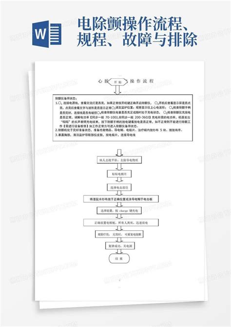 电除颤操作流程、规程、故障与排除word模板下载编号qpzwprwr熊猫办公