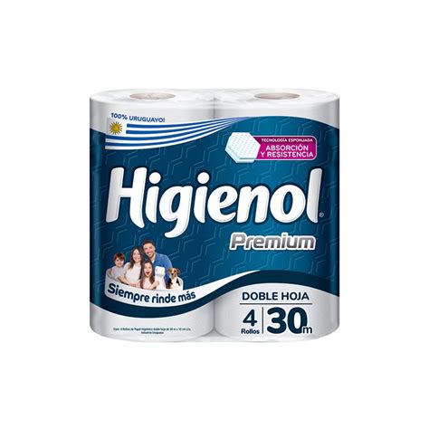 Papel Higiénico Higienol Premium Doble Hoja 30 Mts 4 Unid