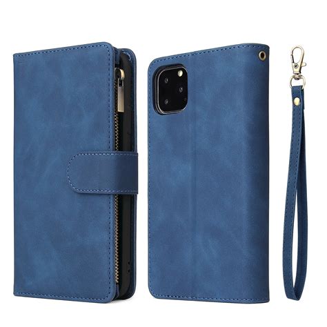 Iphone 11 Pro Max Wallet Case Dteck Soft Leather Zipper Wallet Case Magnetic Buckle Horizontal